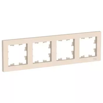 Рамка 4-местная бежевая Schneider Atlas Design