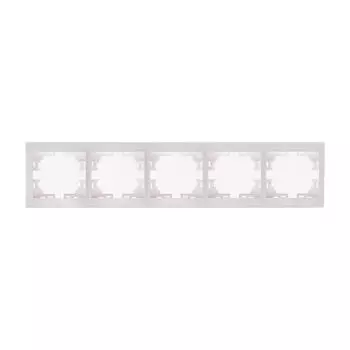 Рамка 5-местная белая горизонтальная МИРА LEZARD