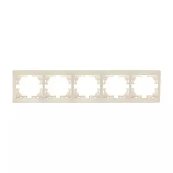 Рамка 5-местная бежевая горизонтальная Мира Lezard
