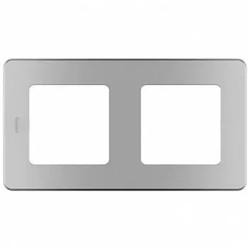 Рамка Legrand Inspiria 2-местная алюминий
