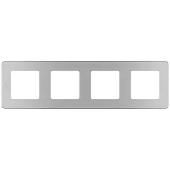 Рамка Legrand Inspiria 4-местная алюминий