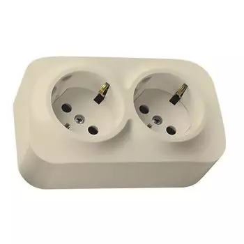 Розетка 2-м ОП Quteo 16А угол 45град. с заземл. сл. кость Leg 782243