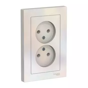 Розетка 2-м СП 16А в сборе жемчуж. SchE ATN000420 Atlas Design