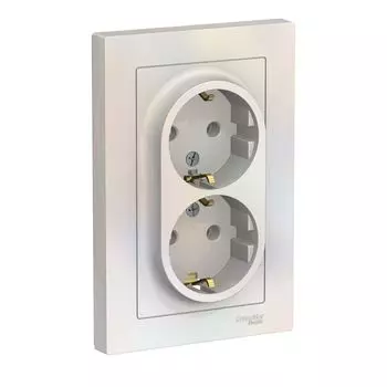 Розетка 2-м СП 16А в сборе жемчуж. SchE ATN000424 Atlas Design