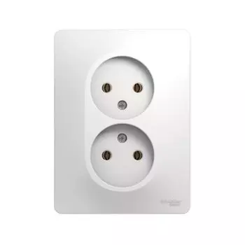 Розетка 2-м СП Glossa 16А IP20 без заземл. бел.