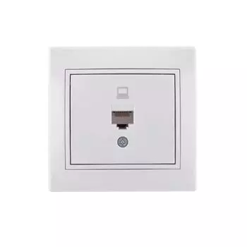 Розетка компьютерная белая Мира Lezard