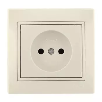 Розетка одноместная бежевая без заземления 16А Мира Lezard