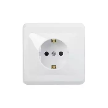 Розетка одноместная c заземлением без защитных шторок 16А Вега (белый) IEK