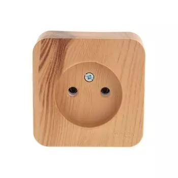 Розетка Schneider Blanca 1-местная накладная без заземления ясень