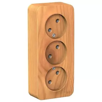 Розетка Schneider Blanca 3-местная накладная без заземления ясень