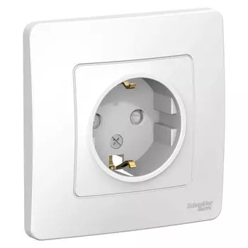 Розетка СП Blanca 16А 250В защ. шторки с заземл. бел. SchE BLNRS001111