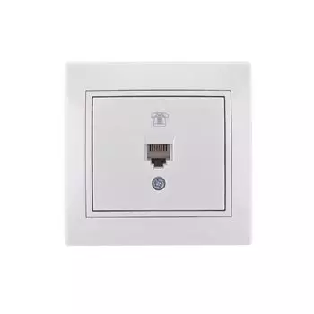 Розетка телефонная белая Мира Lezard