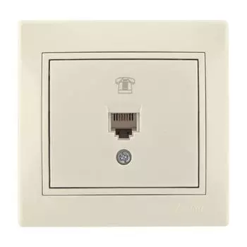 Розетка телефонная бежевая Мира Lezard