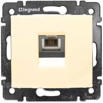 Розетка телефонная RJ11 слонвая кость Valena Legrand