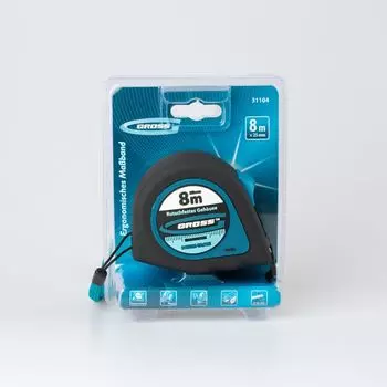 Рулетка 8 м х 25 мм магнитный обрезиненный зацеп