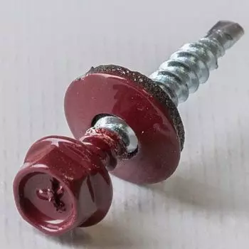 Саморез кровельный 4,8х35 RAL 3005 красный KRcwZD Yoko