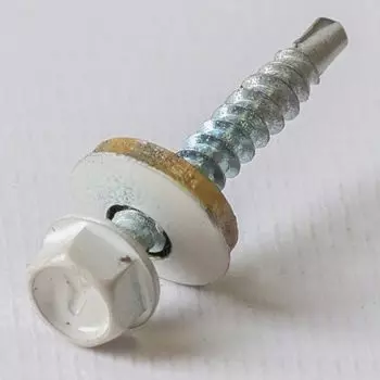 Саморез кровельный 4,8х35 RAL 9003 белый, 250 шт KRcwZDK Yoko