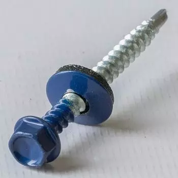 Саморез кровельный 4,8х50 RAL 5002 пепси, 150 шт KRcwZDK Yoko