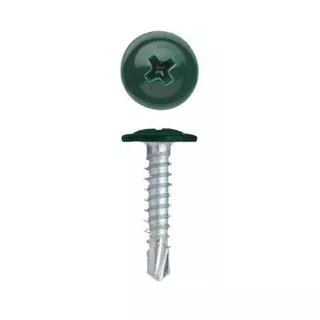 Саморез Stinger прессшайба сверло 4.2х16мм RAL-6005 350 шт/уп