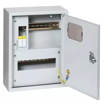 Щит учетно-распределительный 1/12 (1 фаза, 12 модулей) с окошком под счетчик