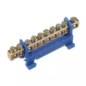 Шина нулевая на дин-рейку (10 отв.) (1шт)