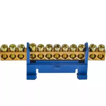 Шина нулевая на дин-рейку (12 отв.) (1шт)