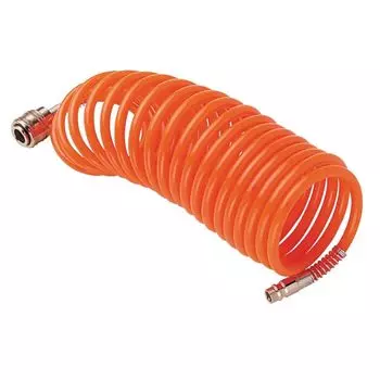 Шланг спиральный с фитингами рапид полиуретан 15бар 8x12мм 10м Fubag