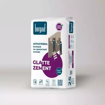 Шпаклевка цементная Bergauf Glatte Zement серая 25 кг
