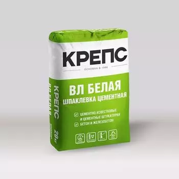 Шпаклевка цементная Крепс ВЛ белая 20 кг