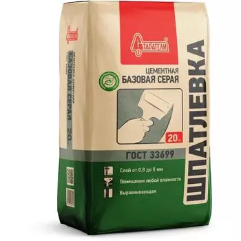 Шпаклевка базовая цементная Старатели серая 20 кг