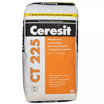 Шпаклевка финишная Ceresit CT225 белая, 25 кг