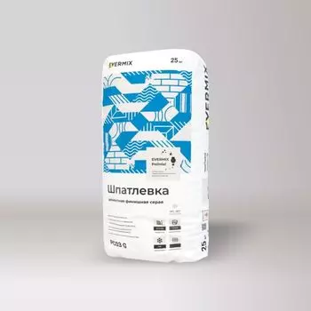 Шпатлевка цементная финишная серая Evermix PС03 G 25 кг