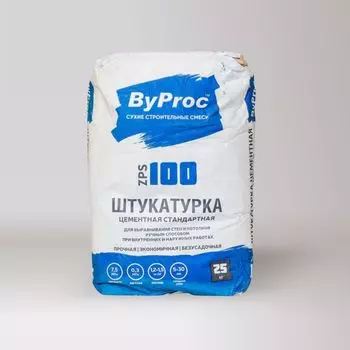 Штукатурка цементная стандартная ByProc 25 кг