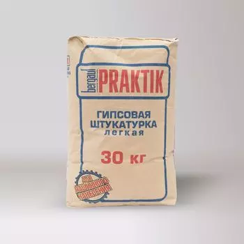 Штукатурка гипсовая легкая Bergauf Praktik 30 кг