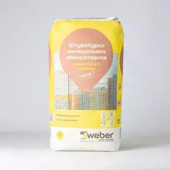 Штукатурка минеральная декоративная Weber Короед min 2 мм под окраску, 25 кг