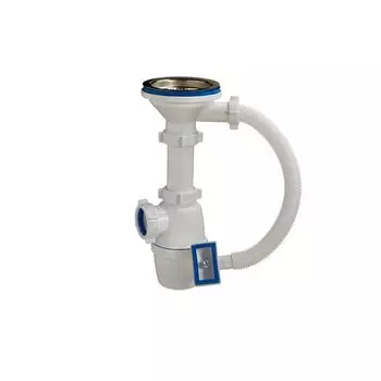 Сифон бутылочный для нержавеющей кухонной мойки 3 1/2 40 с переливом А- 4007 Орио