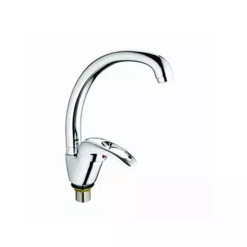 Смеситель д/кухни Accoona 40 A4040 (однорычаж., R излив, с гайкой) Силумин.хром