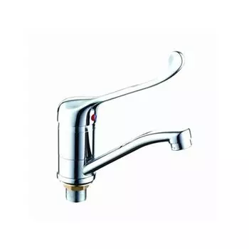 Смеситель д/кухни Accoona 41 A4241 (медиц.однорычаж., средний L излив, с гайкой) Силумин.хром.