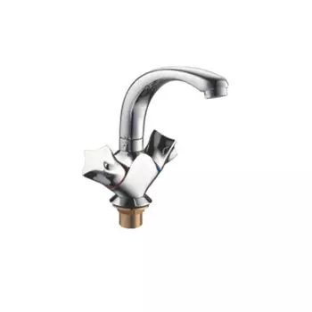 Смеситель д/кухни Accoona 73 A9673 (с 2-я рукоятками) Силумин.хром