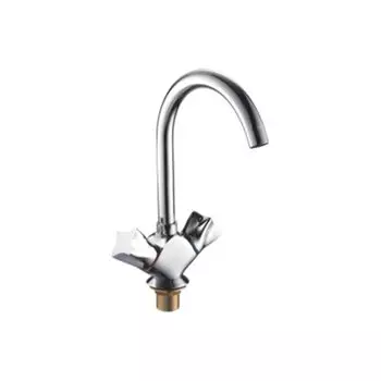 Смеситель для кухни Accoona A4573 с гайкой,с двумя рукоятками.Хром