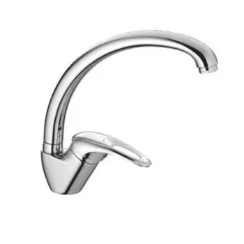 Смеситель для кухни (однорычаж., R излив, с гайкой) силумин, хром CN4103-2 Haiba