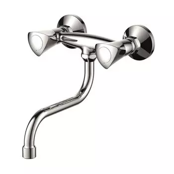 Смеситель для ванны корот. излив, с 2-я рукоятками, без лейки и шланга JD-E124-6-2 Janedo
