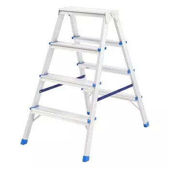 Стремянка алюминиевая двусторонняя 4 ступени Сибртех