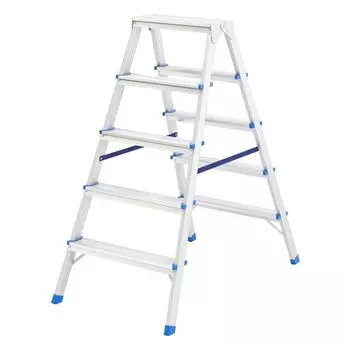 Стремянка алюминиевая двусторонняя 5 ступеней Сибртех