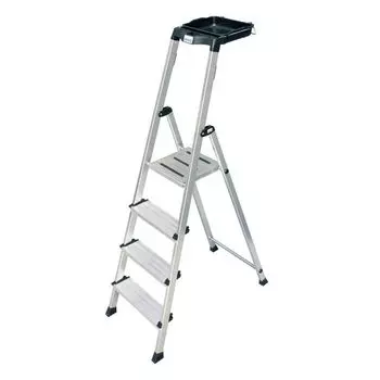 Стремянка Krause Secury 4 ступени, универсальная Multi-Grip полка 100 мм