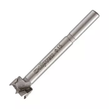 Сверло Форстнера по дереву 15 мм цилиндрический хвостовик Сибртех