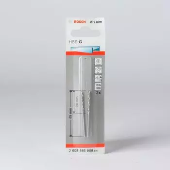 Сверло по металлу 2,0мм, BOSCH