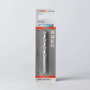 Сверло по металлу 5,0мм, BOSCH