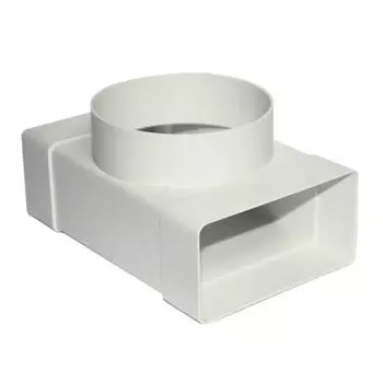 Тройник плоский 55x110мм с фитингом 100мм, ВЕНТС