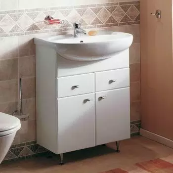 Тумба под раковину Акватон Кристалл белый (1A054801KS010)